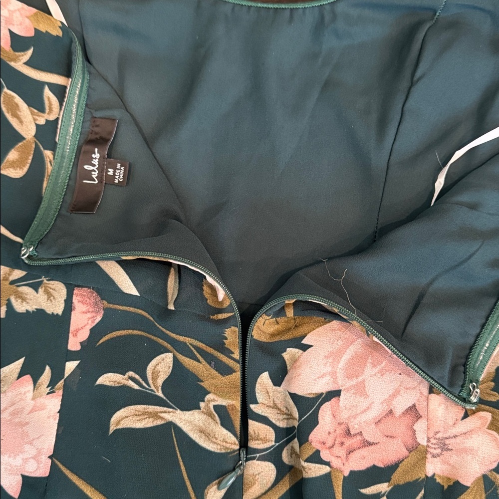 Lulus Effortless Charm Hunter Green Floral Strapless Tulip Midi Dress Size Med - Picture 9 of 9
